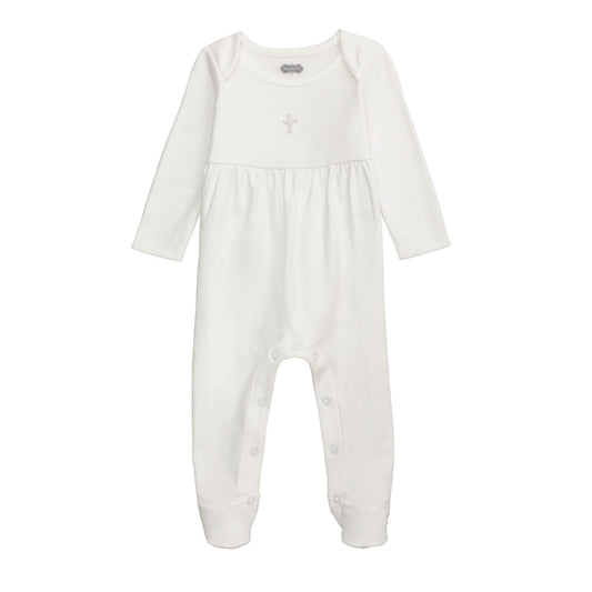 Mudpie Ivory Cross Sleeper 0-3MO