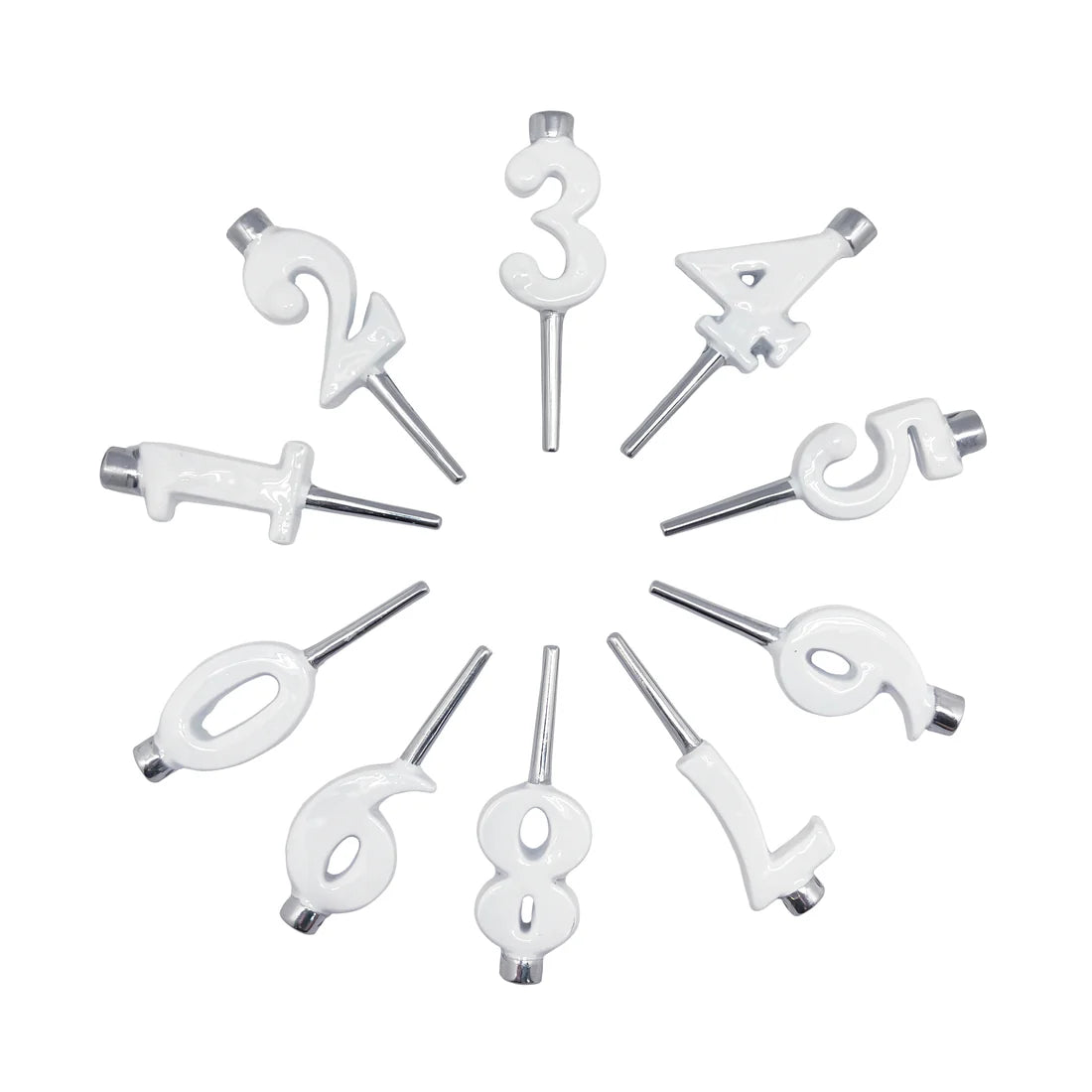 Mariposa White Candle Number Holder Set 1221W