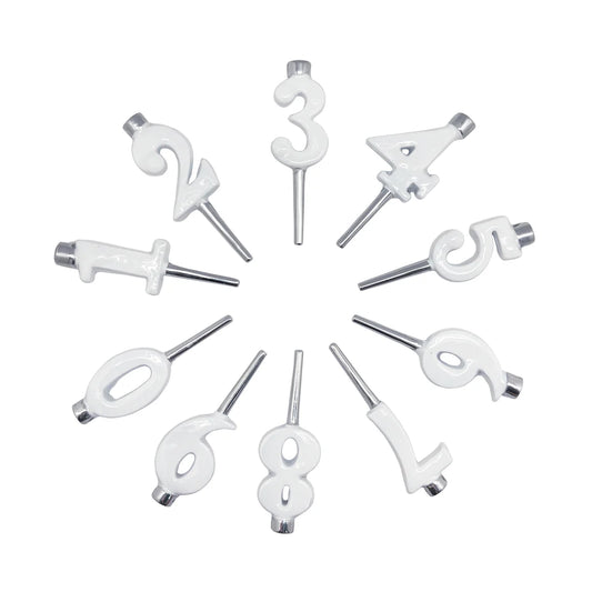 Mariposa White Candle Number Holder Set 1221W