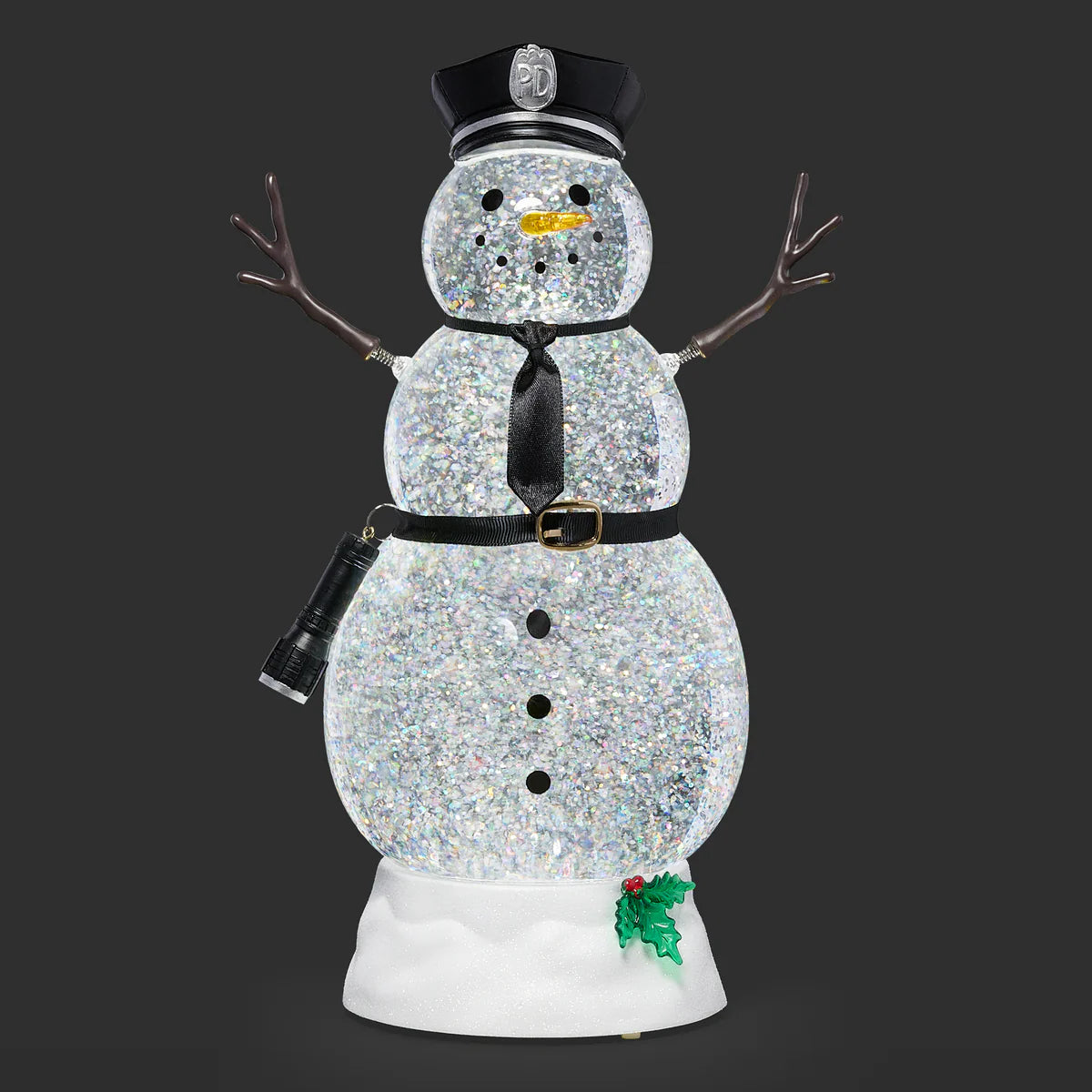 Lighted Swirl Police Snowman