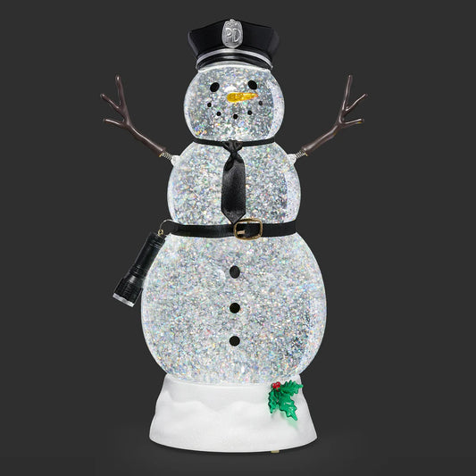 Lighted Swirl Police Snowman