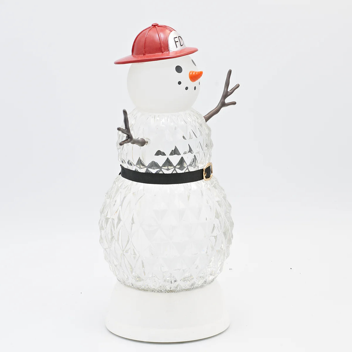Lighted Swirl Fireman Snowman