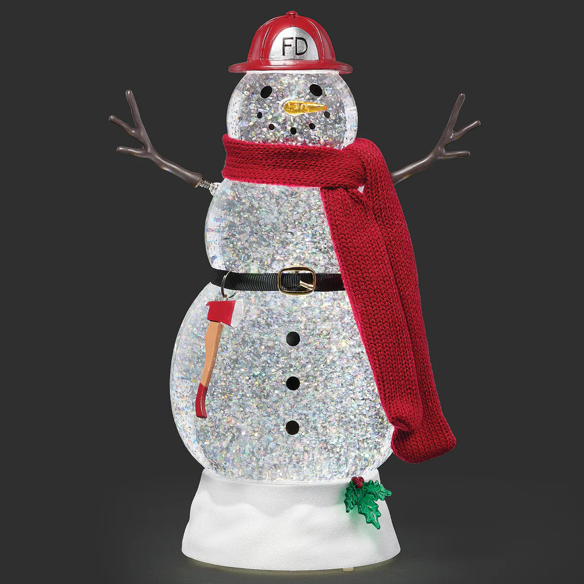 Lighted Swirl Fireman Snowman