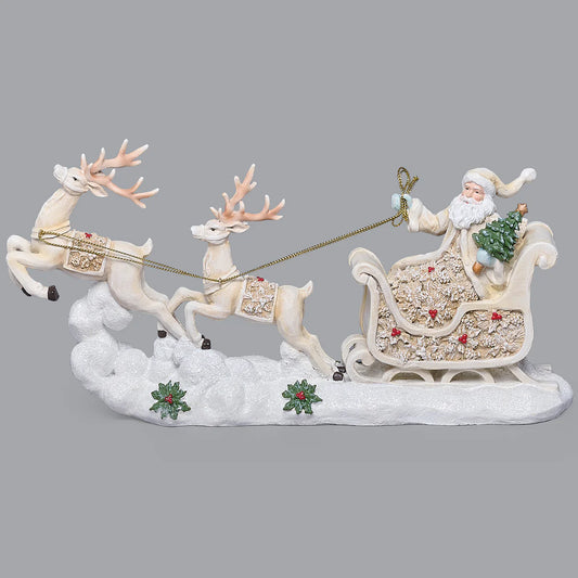 Santa in Sleigh with Reindeer
