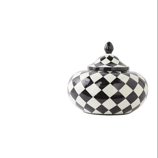 Black and White Harlequin Container Medium
