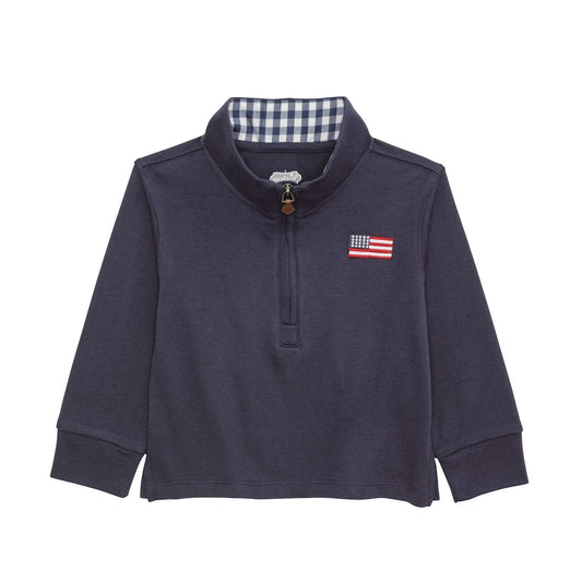 Mudpie Flag Quarter Zip Dark Blue - SM