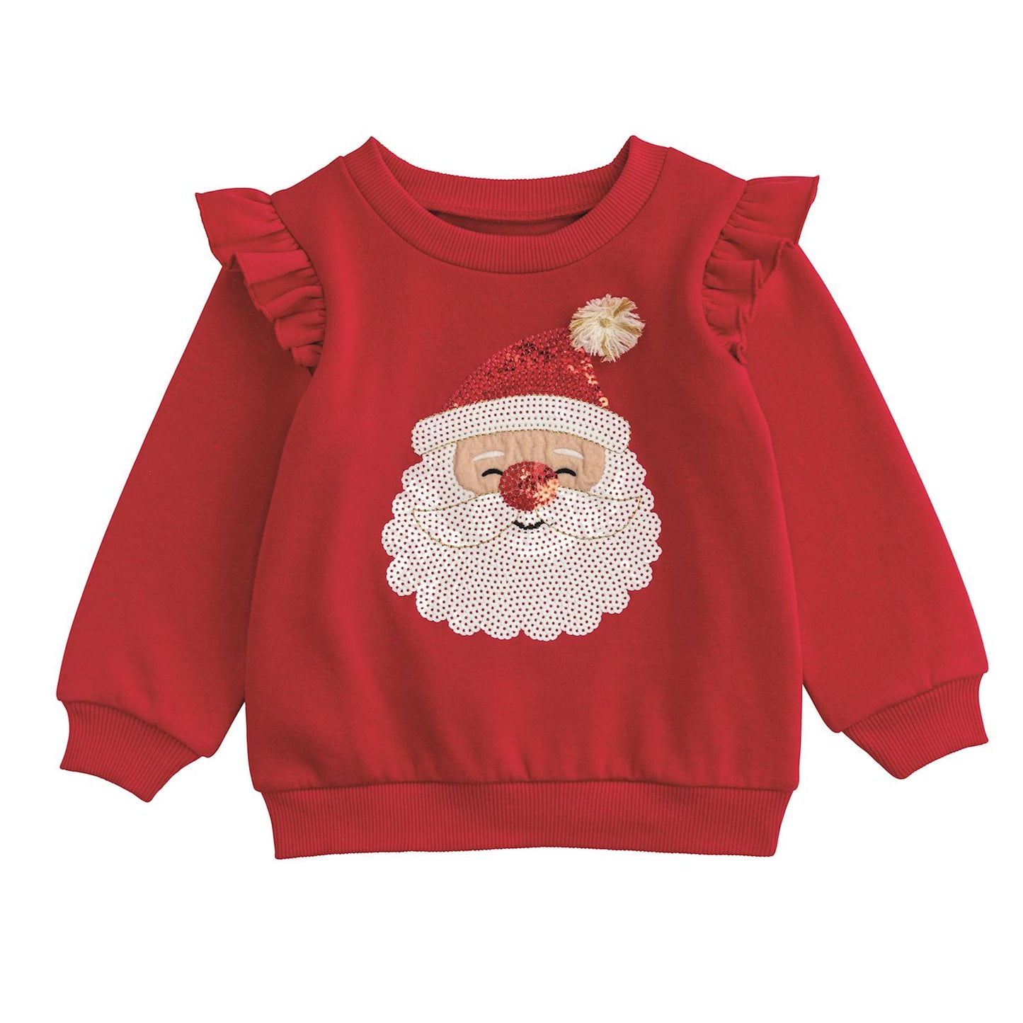 Mudpie Sequin Santa Sweatshirt S 12-18mo