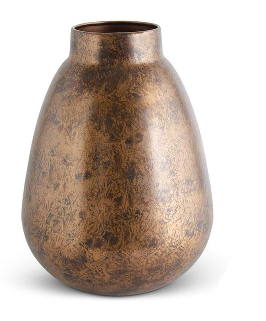 Copper Distressed Metal Vase Large