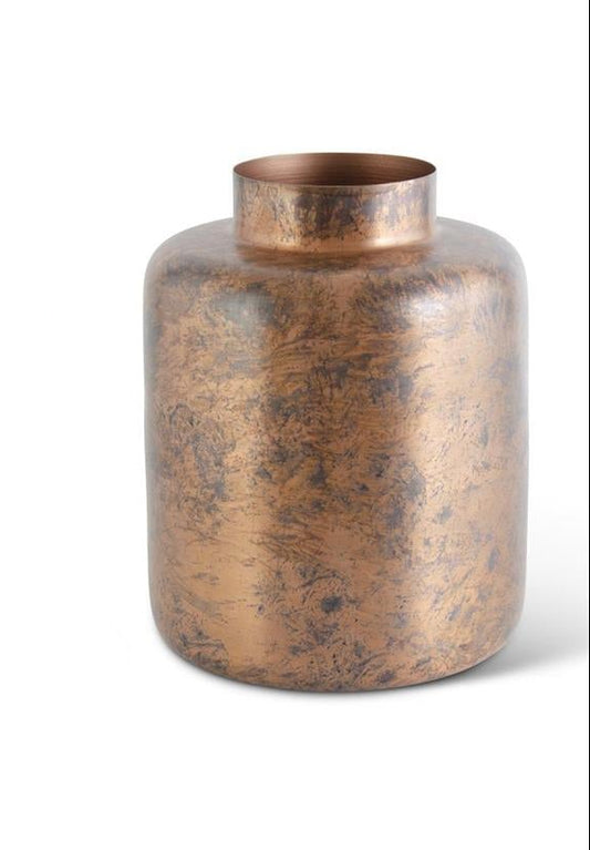 Copper Distressed Metal Vase Small