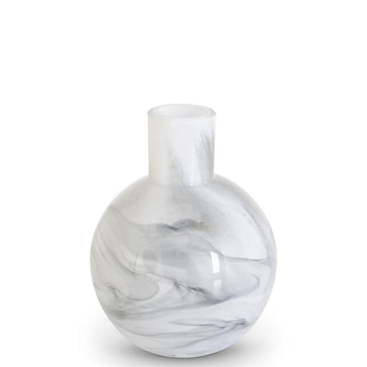 White & Smokey Black Swirl Vase Small
