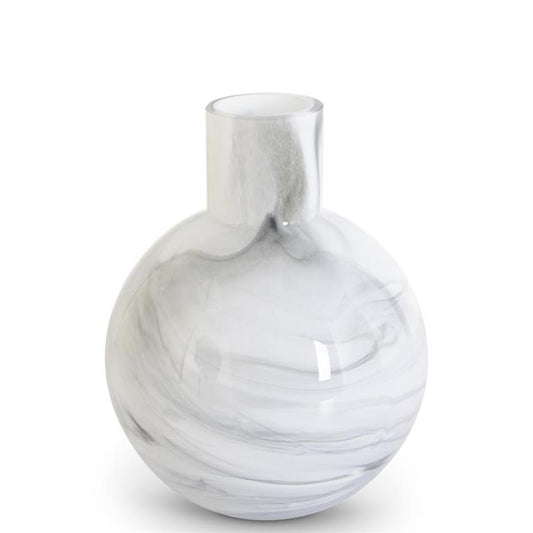 White & Smokey Black Swirl Vase Medium