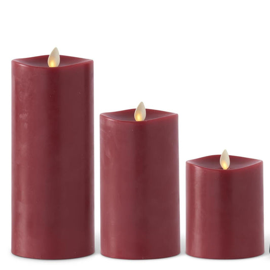 Luminara Burgundy Flameless Candle 3.5" x 5.5"