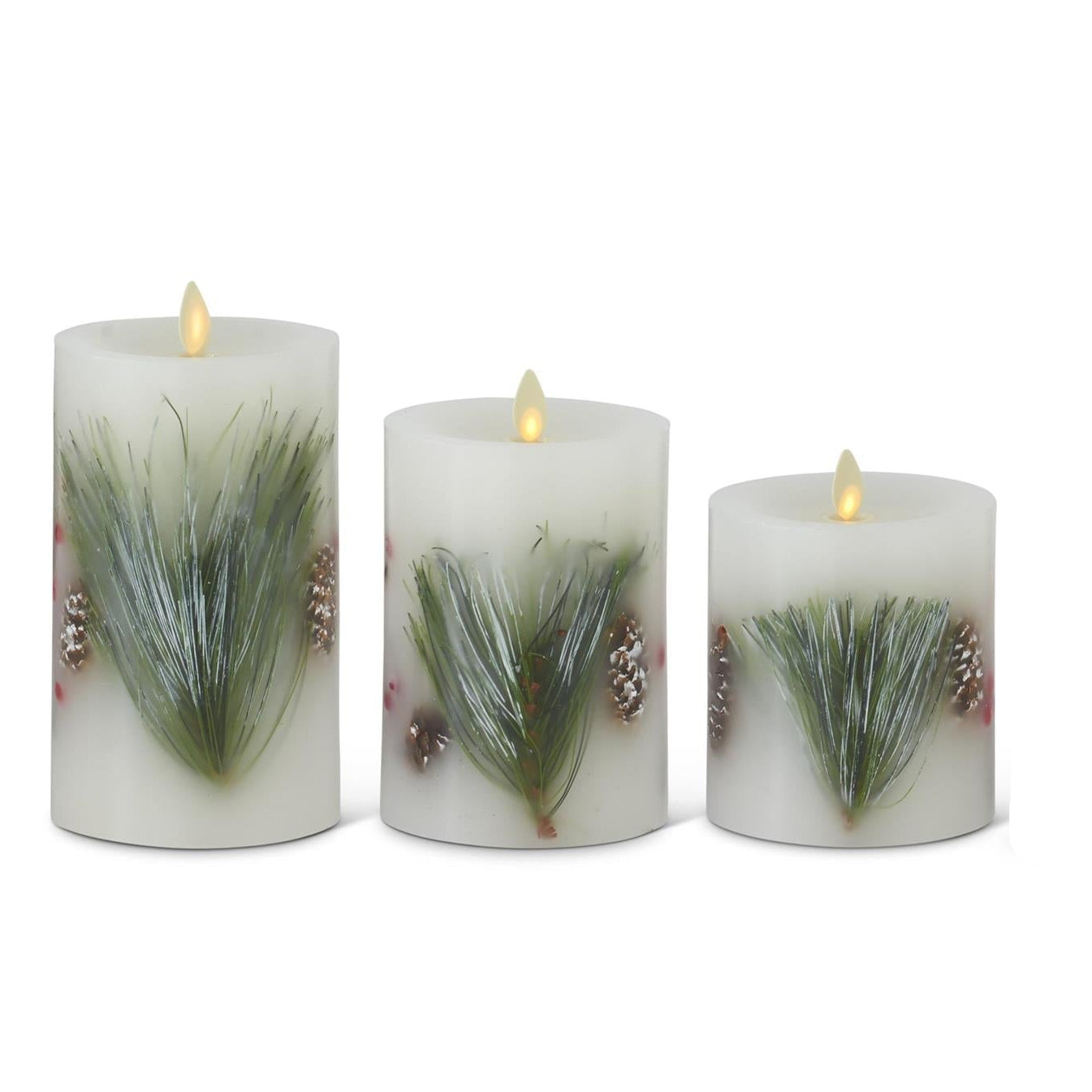 Luminara White Berry & Pine Flameless Candle 3.5 x 4.5"
