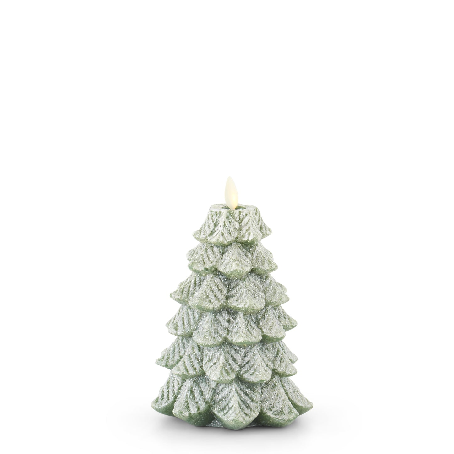 Luminara Green Snowy Tree Candle