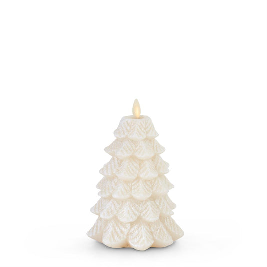 Luminara White Snowy Tree Candle
