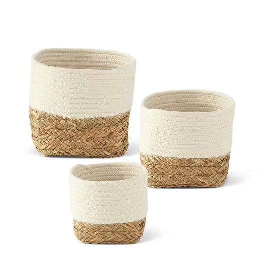 Rope & Grass Woven Basket Large