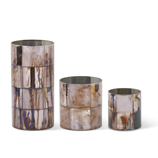 Burgundy Mirrored Container 10"