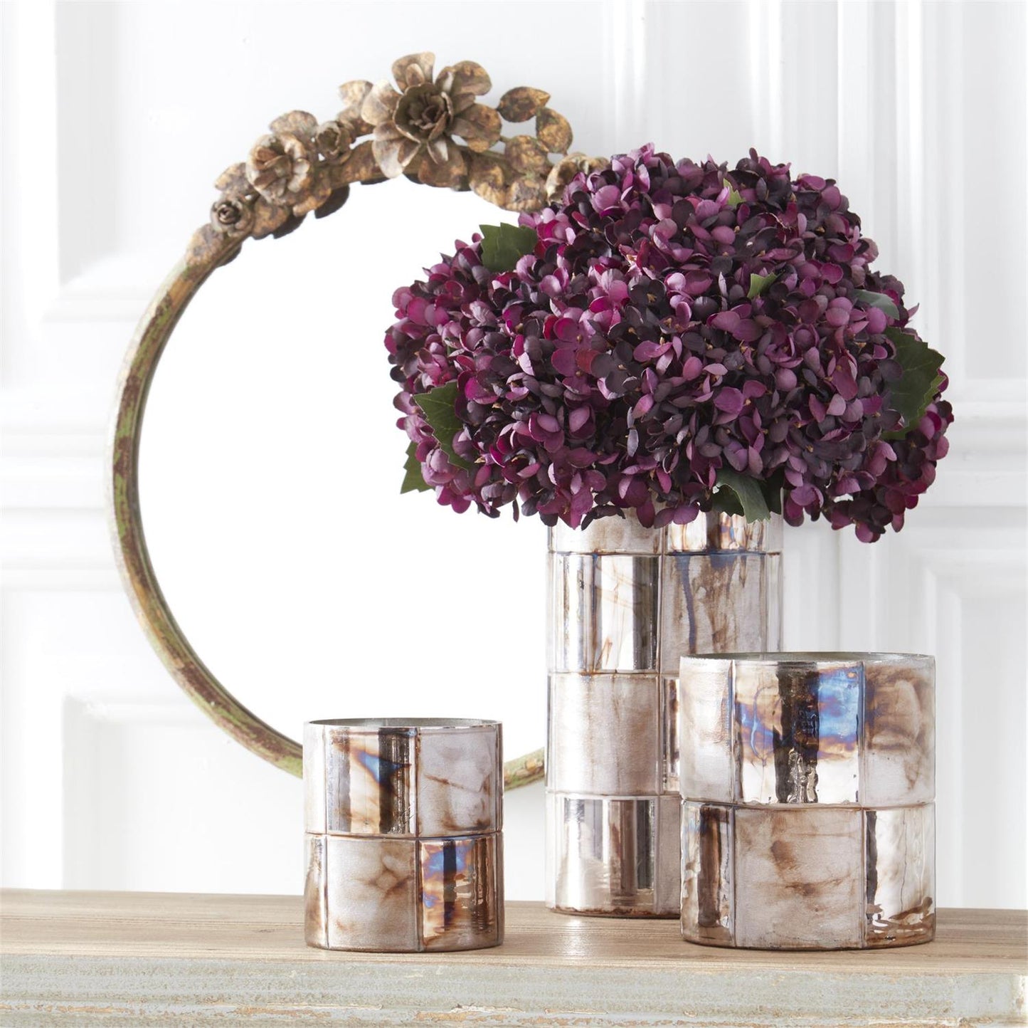 Burgundy Mirrored Container 10"