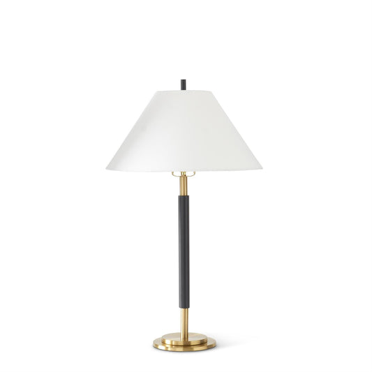 Black and Antique Brass  Metal Lamp