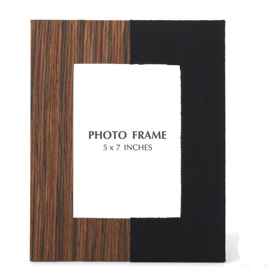 Wood & Black Fabric Frame 5x7