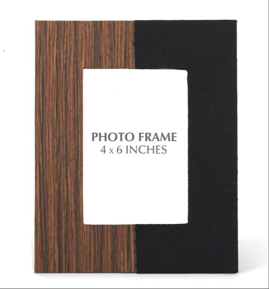 Wood & Black Fabric Frame 4x6
