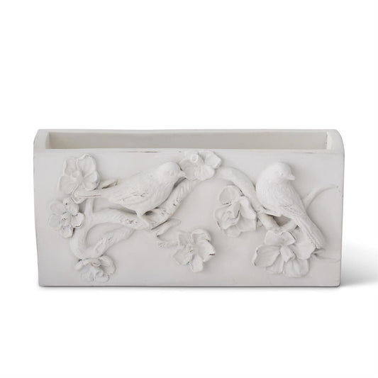 White Rectangular Bird Container