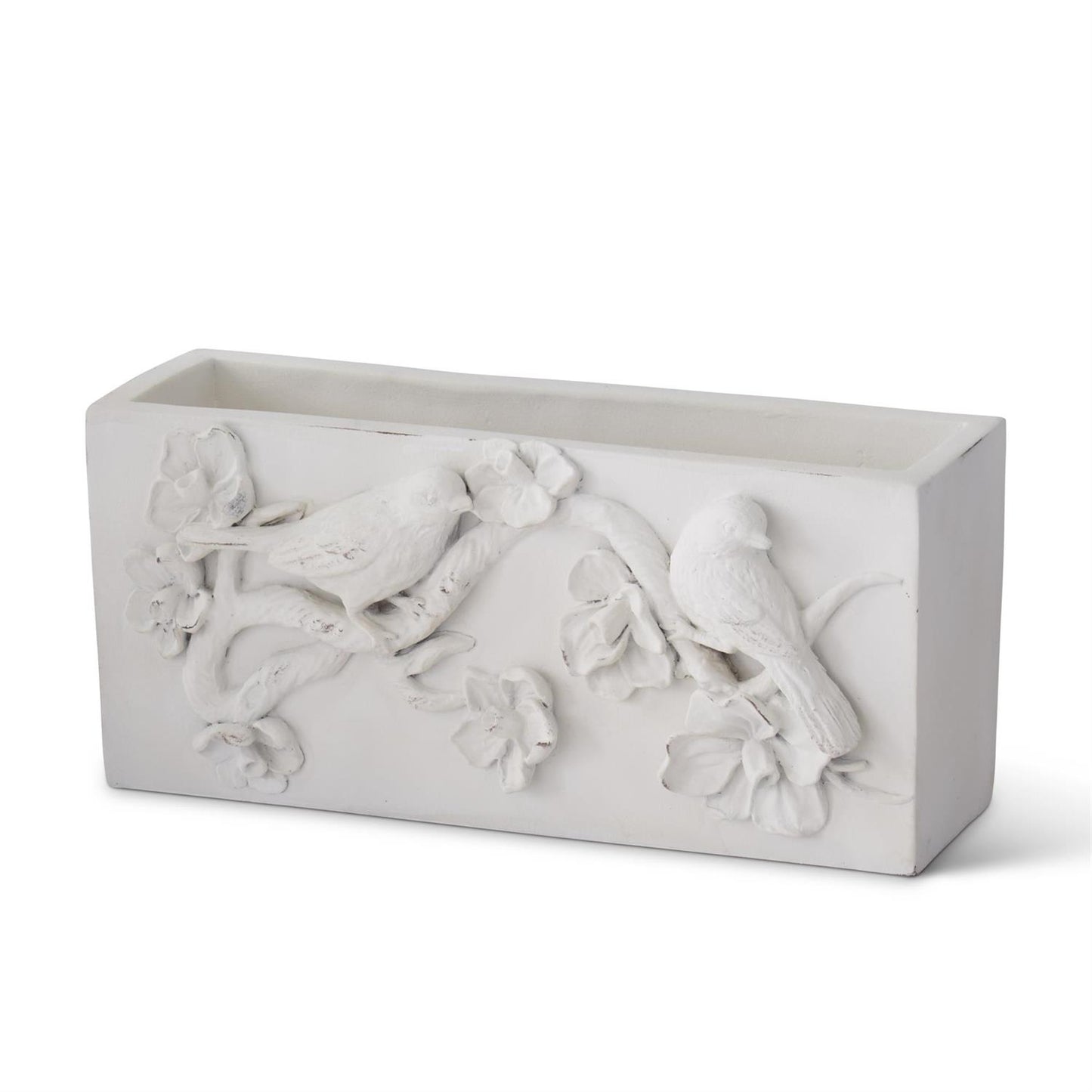 White Rectangular Bird Container