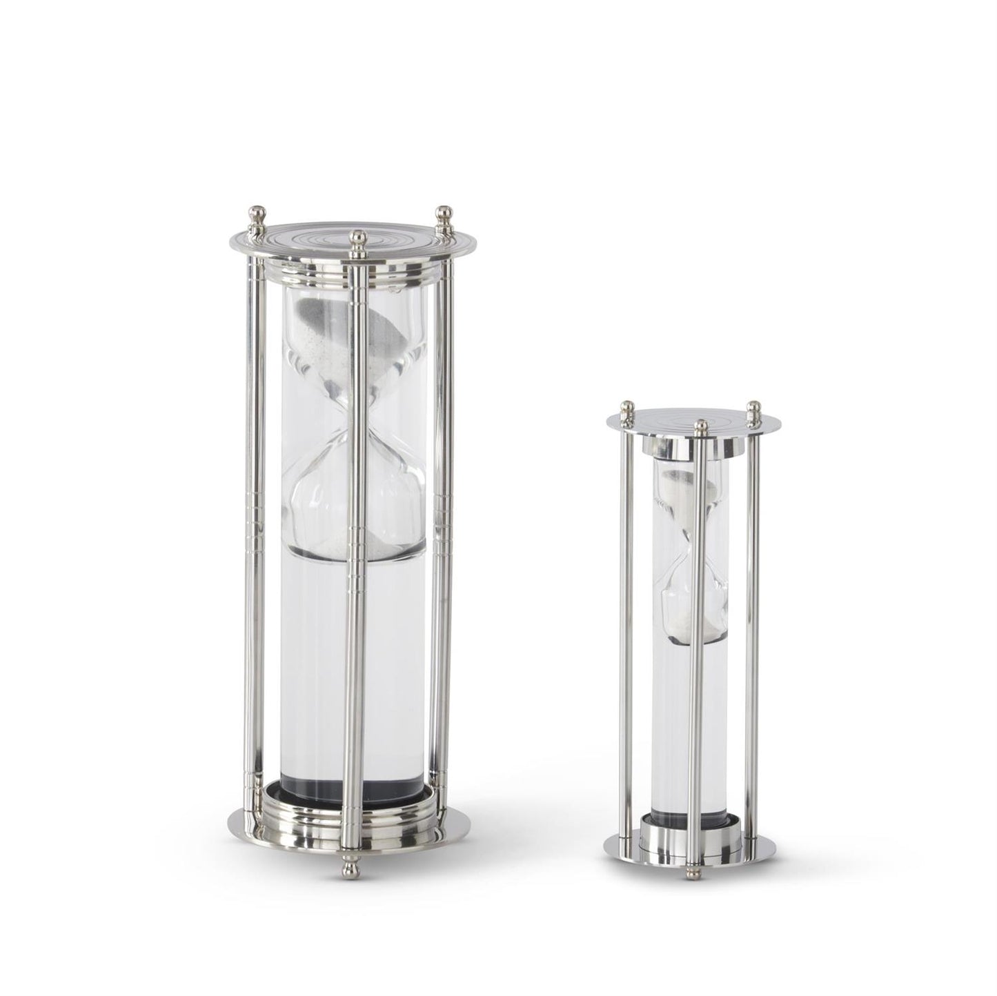 Silver Metal and Glass Hourglass Small