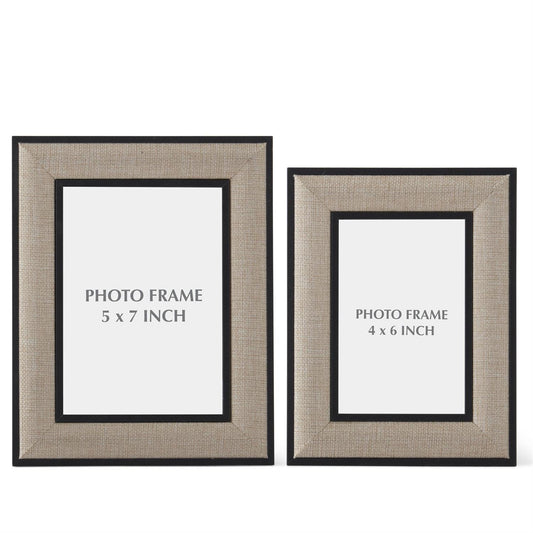 Black Wood & Linen Frame 4x6