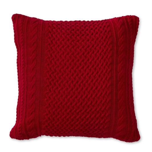 Red Cable Knit Pillow