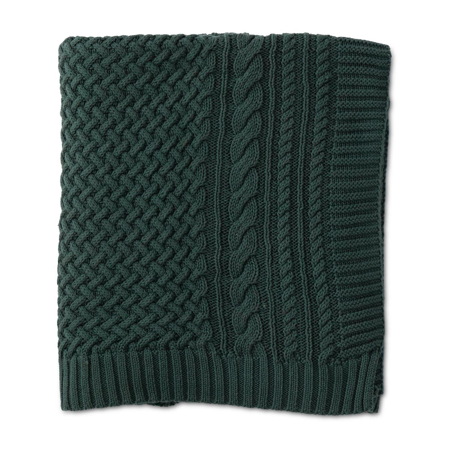 Green Cable Knit Throw