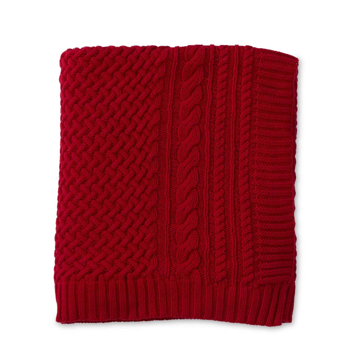 Red Cable Knit Throw