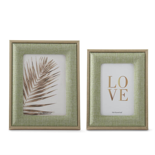 Green Woven Linen Frame 5x7