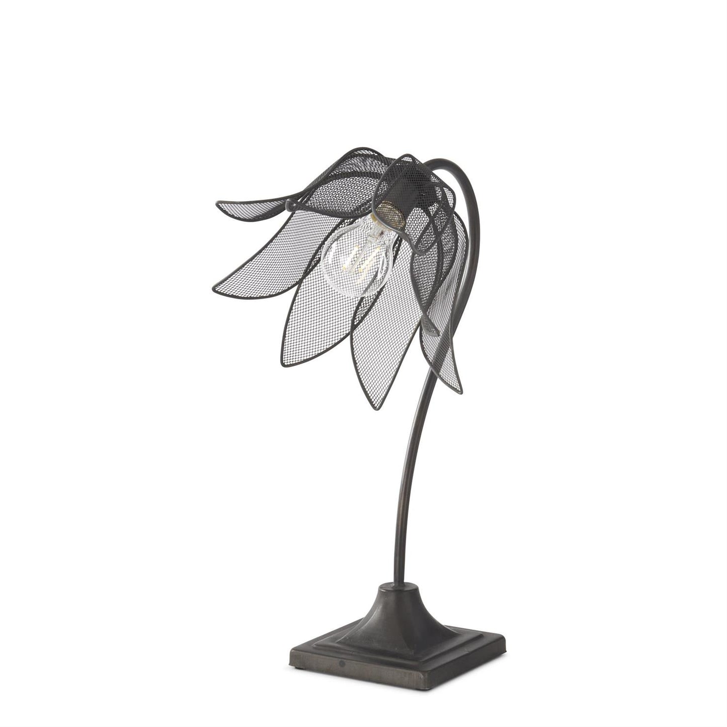 Black Mesh Tulip LED Lamp 18"