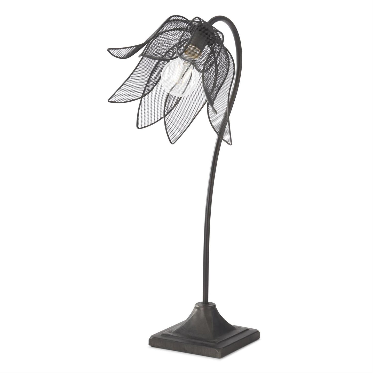 Black Mesh Tulip LED Lamp 22"