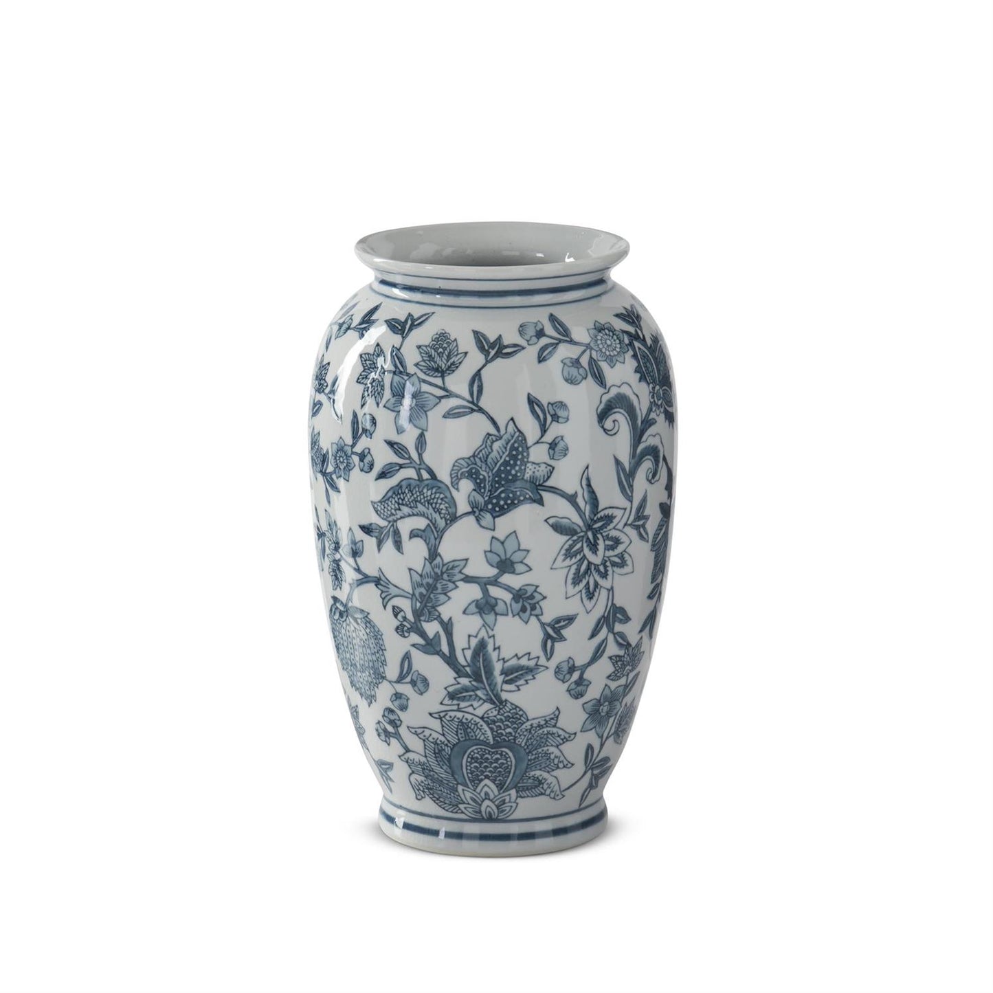 Navy and White Chinoiserie Vase