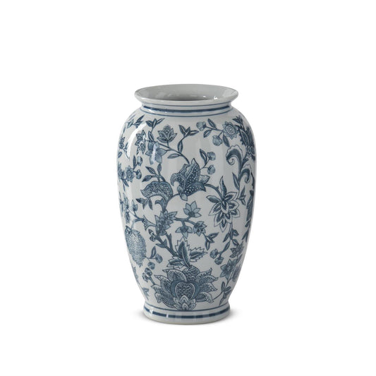 Navy and White Chinoiserie Vase