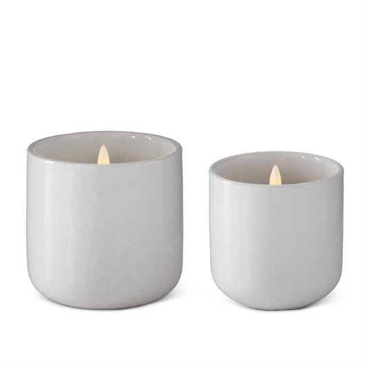 Flicker Flame Candle in Ceramic Container 3.75"