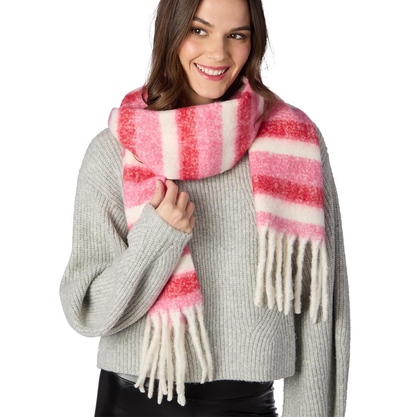 Striped Scarf with Fringe