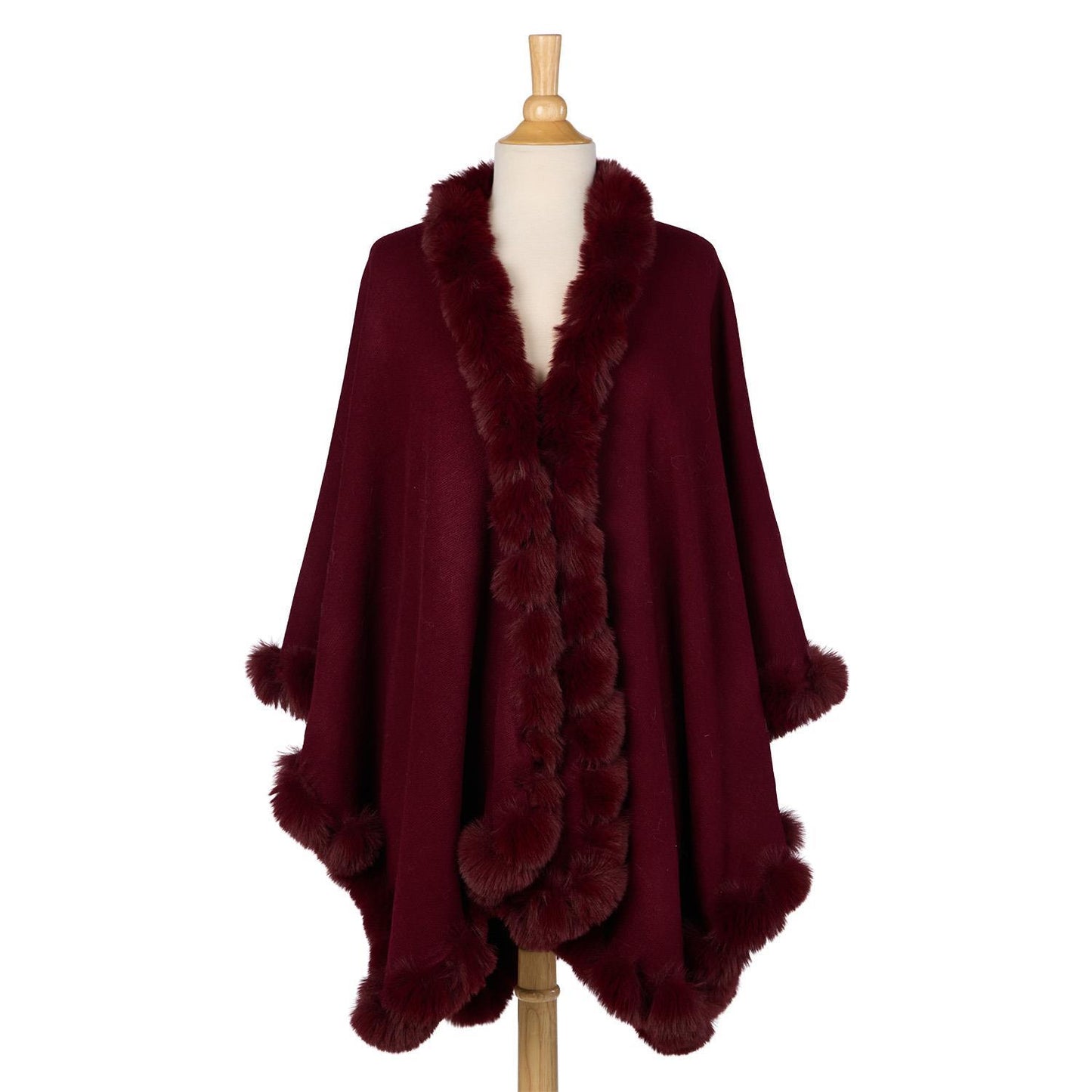 SALE Burgundy Faux Fur Wrap