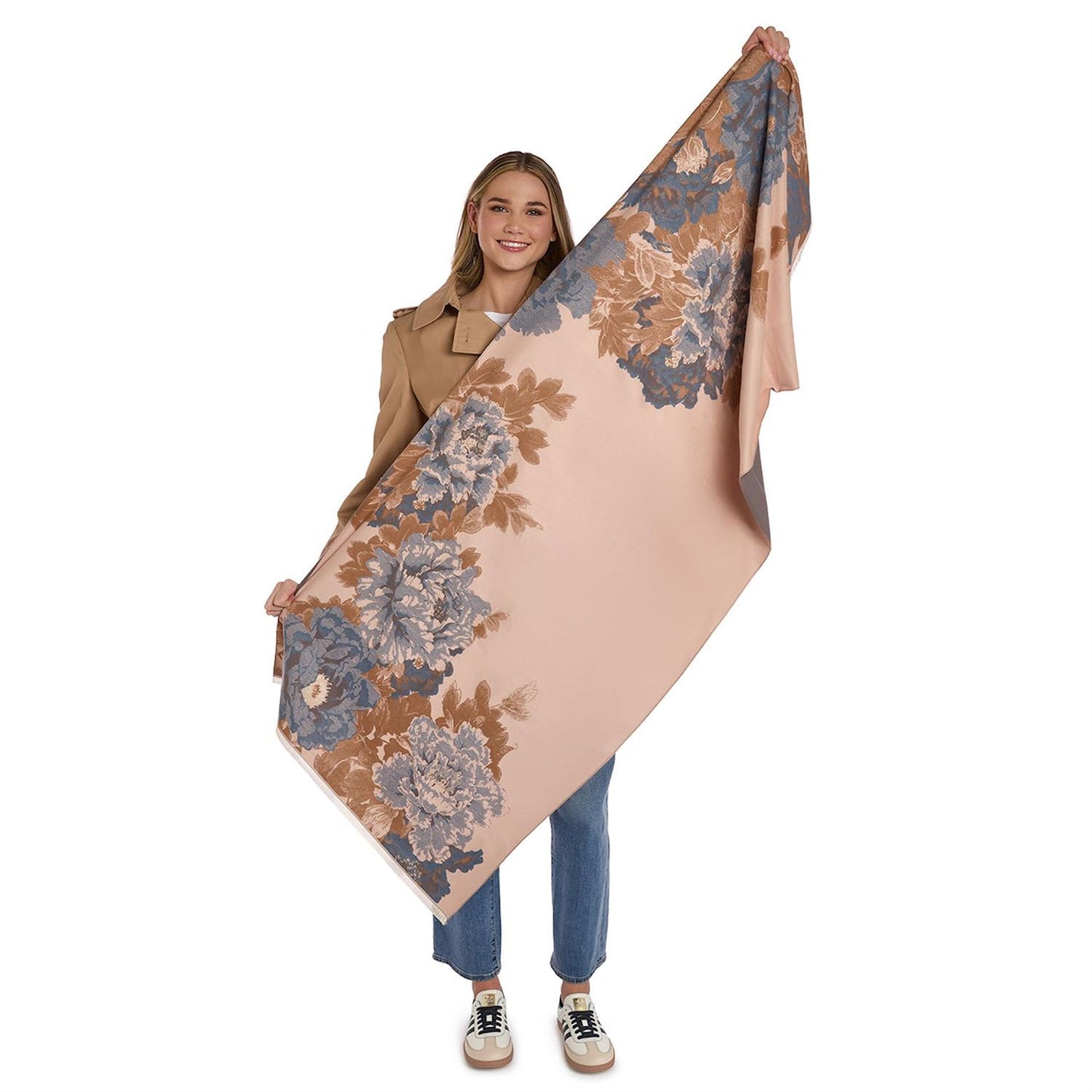 Double-Sided Floral Scarf