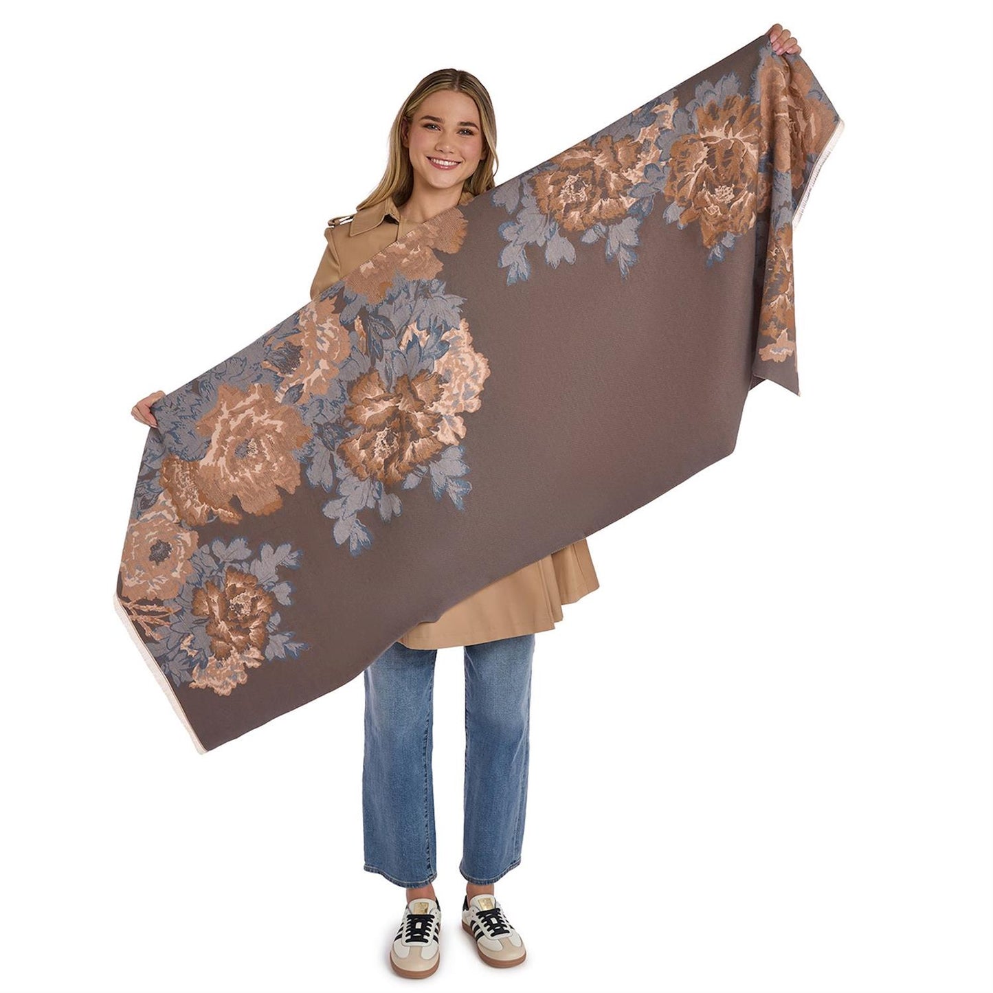 Double-Sided Floral Scarf