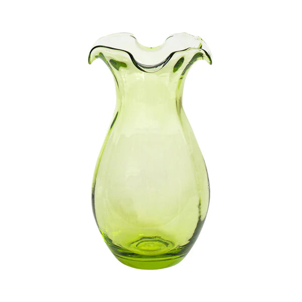 Vietri Hibiscus Glass Vertical Fluted Small Vase