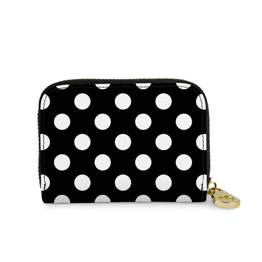 Polka Dot Black/White Zipper Wallet