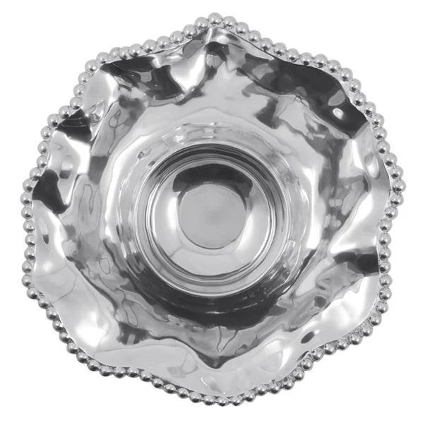 Wavy pearled recycled aluminum chip and dip from mariposa