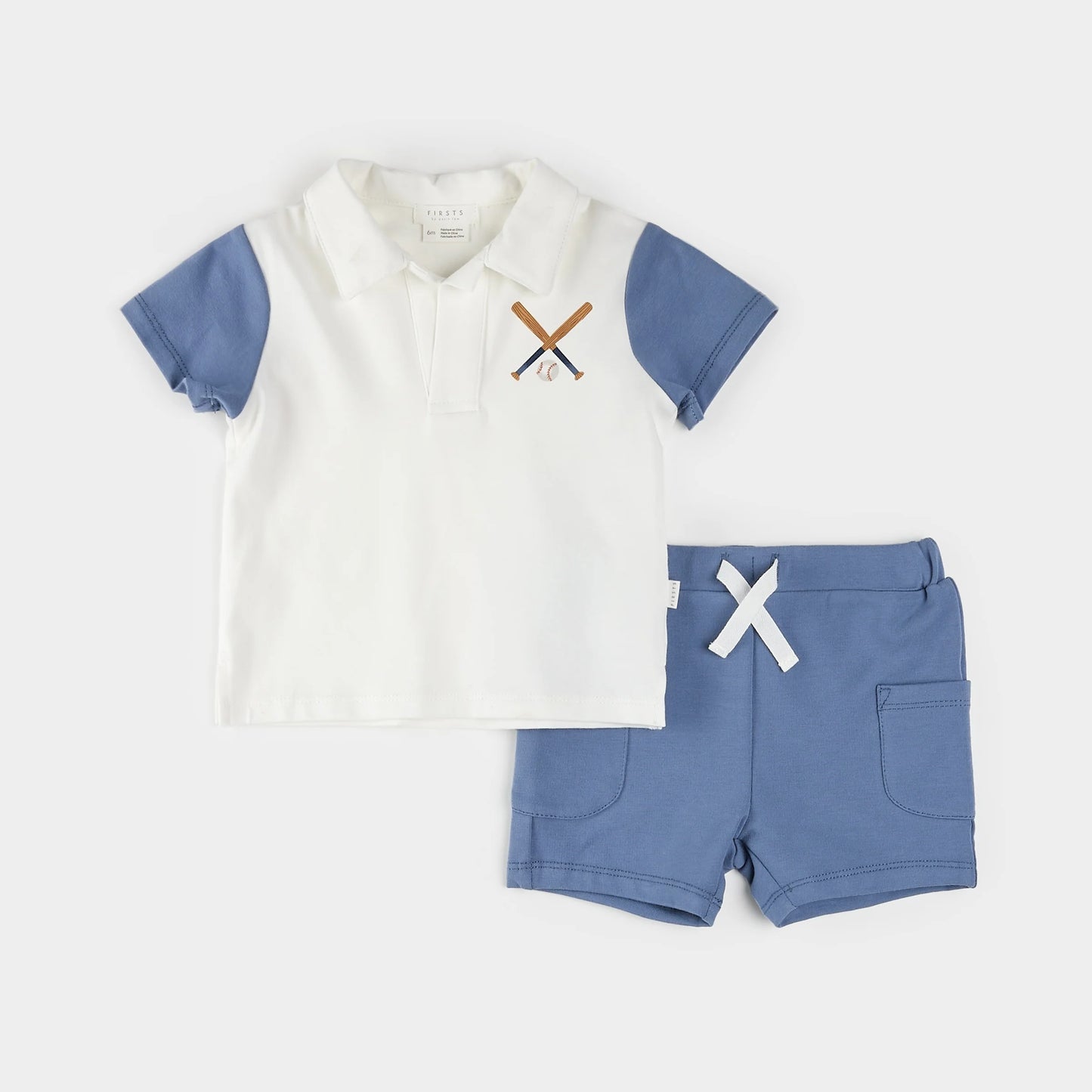 Petit Lem Baseball Top & Shorts Set 12M