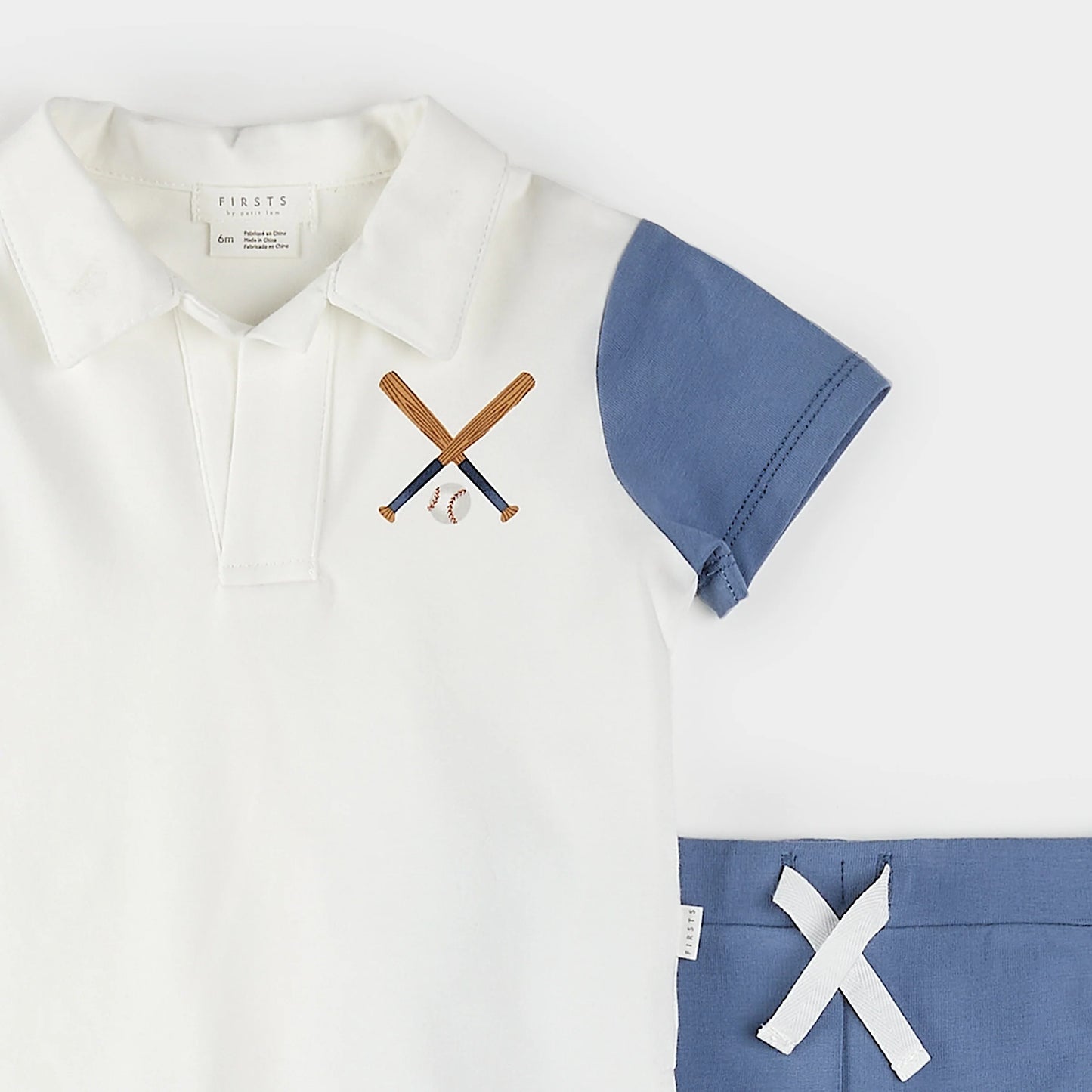 Petit Lem Baseball Top & Shorts Set 12M