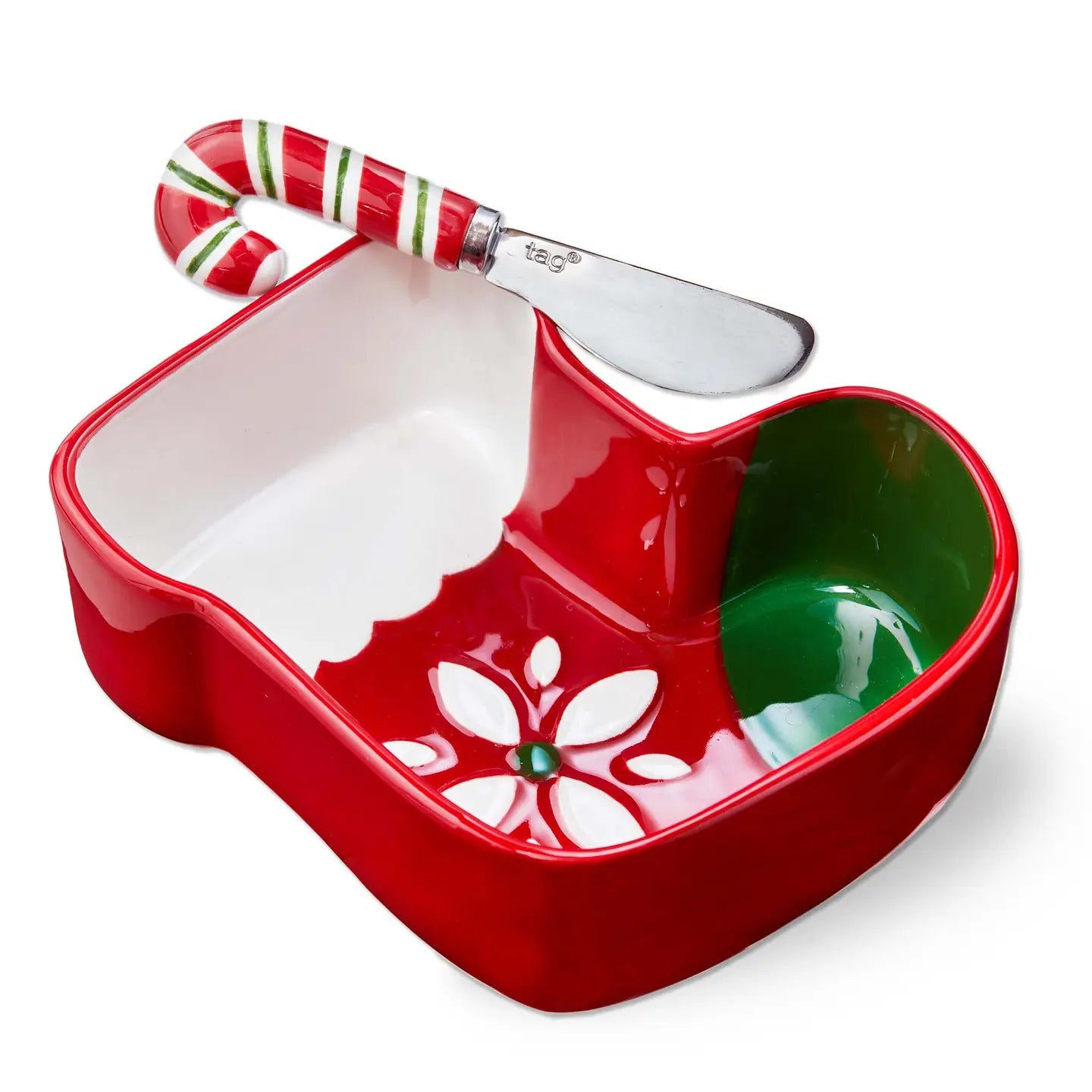 Christmas Stocking Bowl & Candy Cane Spreader