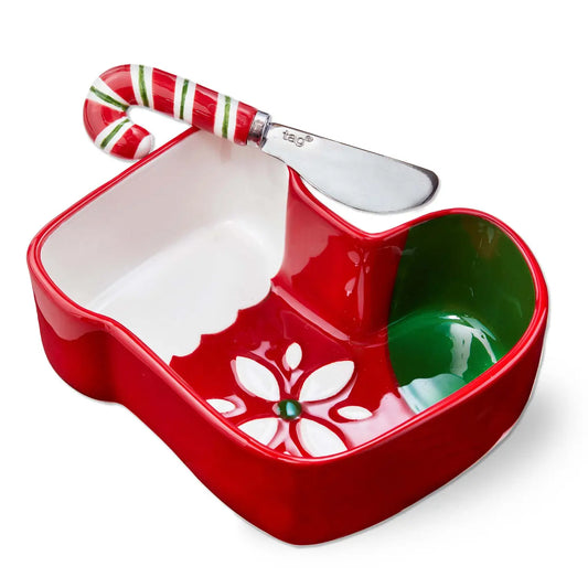 Christmas Stocking Bowl & Candy Cane Spreader