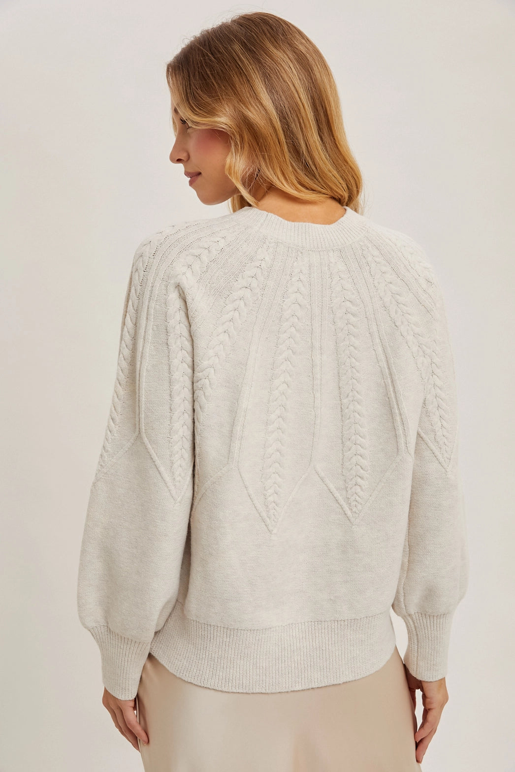 Oatmeal Cable Knit Sweater Small